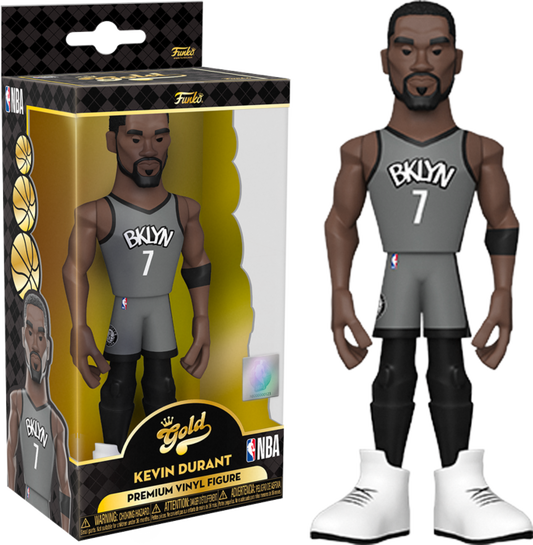 FUNKO LLC - NBA Basketball - Kevin Durant Brooklyn Nets 2021 Championship Edition Jersey 5" Gold Premium Vinyl Figure